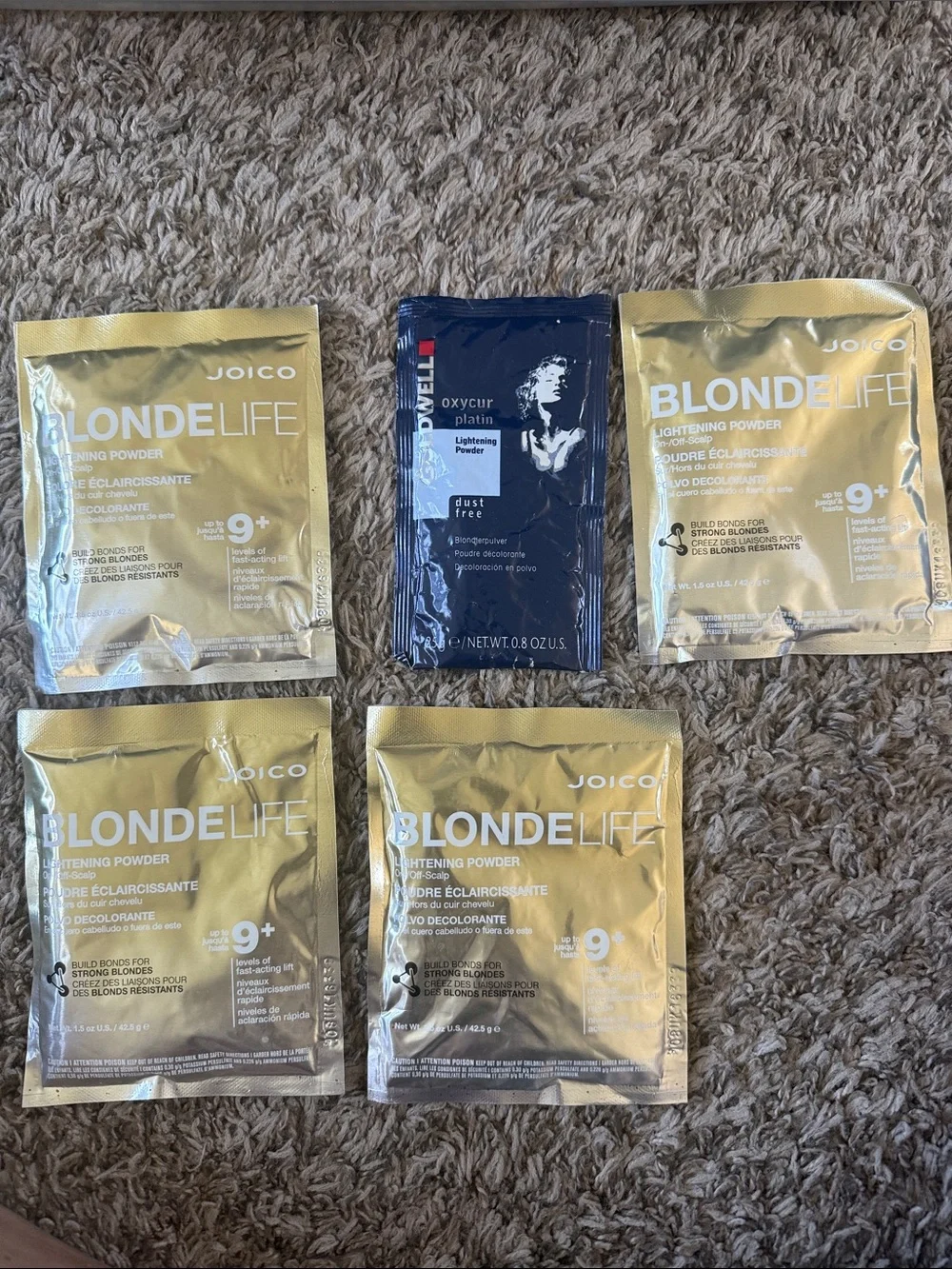 Joico Blonde Life Brightening Powder Sachets - Gold and Navy Pack Lot